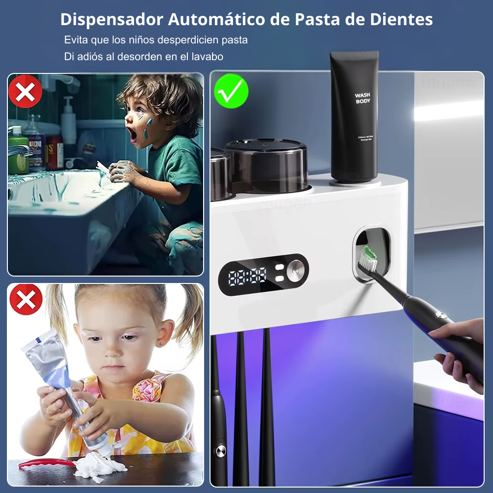 Estante colgante para cepillos de dientes inteligente