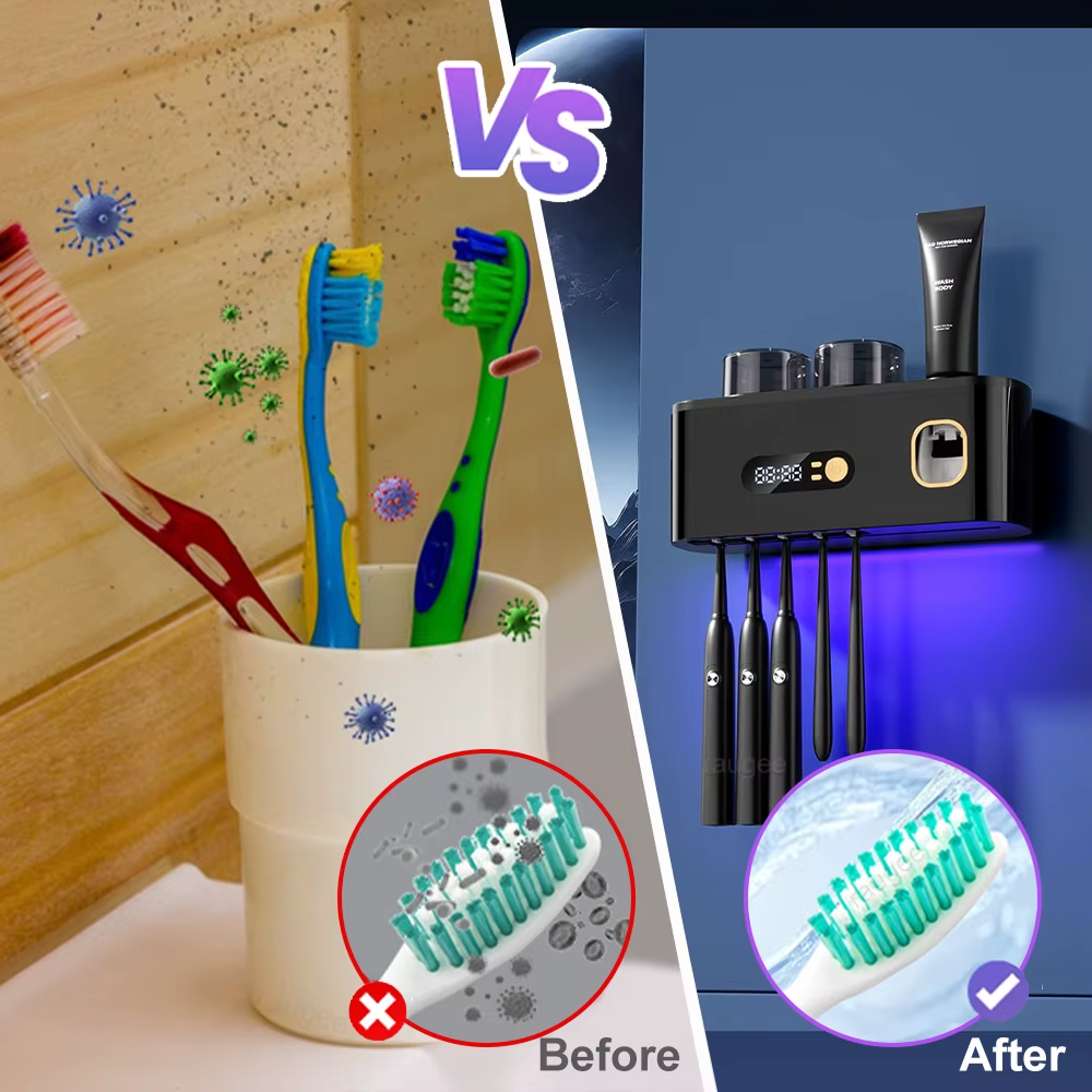 Estante colgante para cepillos de dientes inteligente